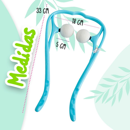 Imagen 2 de 9 de Masajeador Manual Doble Punto Ergonomico Cuello Ntn-02