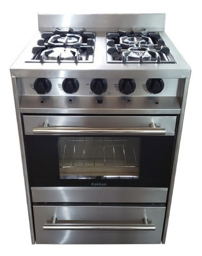 Cocina Industrial Kokken 60×62 Con Puerta De Vidrio Y Termos