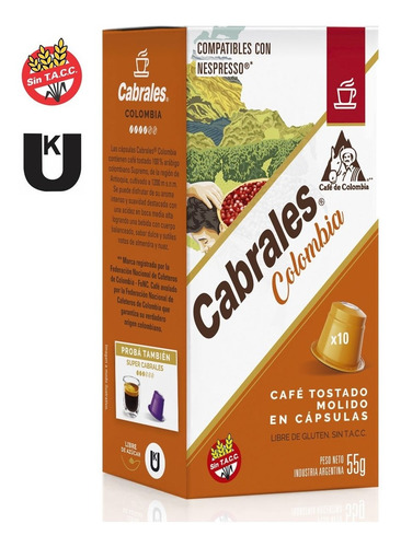 Imagen 2 de 7 de Cafe Espressarte Cabrales Nespresso X10 Capsulas Colombia