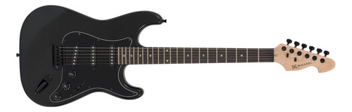 Guitarra elétrica Michael ST Michael Standard GM217N de  tília metallic all black com diapasão de ébano