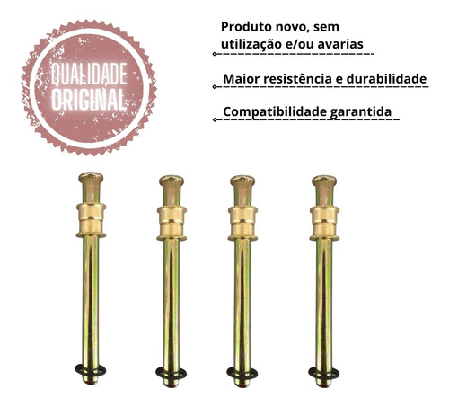 Kit 4 Pino Dobradiça Porta S-10 2000/2001/2002/2003/2004