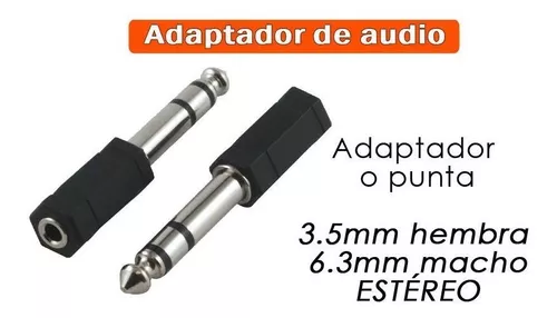 Adaptador De Jack 3.5 Mm A Plug 6.3 Mm 6 Mm Estereo Microfon
