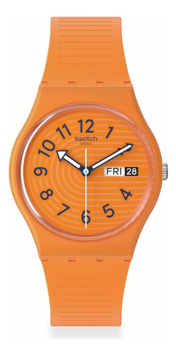Swatch Reloj Unisex Casual Naranja Acero Inoxidable Cuarzo L