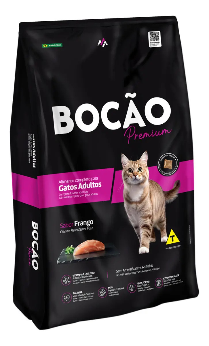 Ração Gatos Adultos Bocão Premium 10,1kg sabor frango