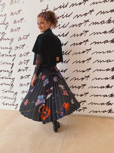 Pollera Midi Plisada Estampa Floral Cloetas Falda