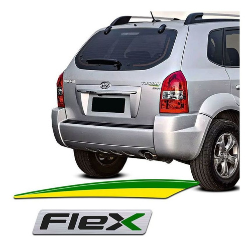 Adesivo Resinado Flex + Bandeira Para Hyundai Tucson Brasil