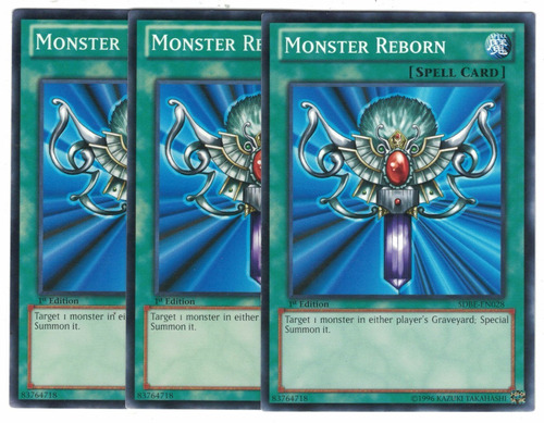 Yugioh 3x Monster Reborn Comun 1st Sdbe-en028