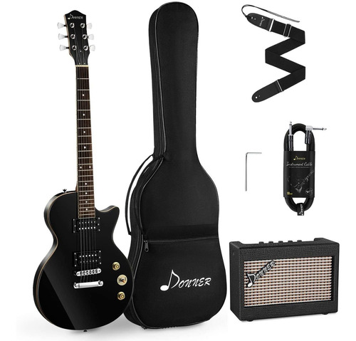 Donner Dlp-124b Kit Guitarra Electrica Color Negro 3