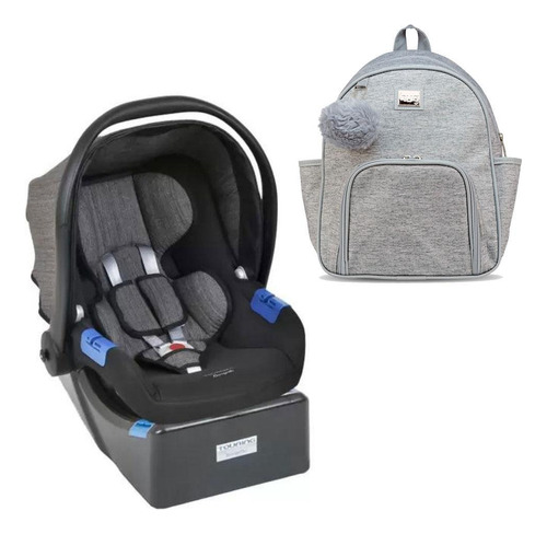 Bebê Conforto Touring X Mescla Preto Com Base E Mochila