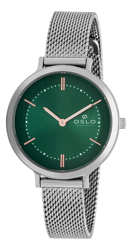 Relógio Oslo Feminino Ref: Ofbsss9t0019 E1sx Slim Prateado