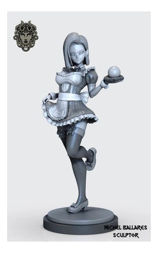 Dragon Ball Android 18 Sexy Maid Stl/obj Para Impresión 3d