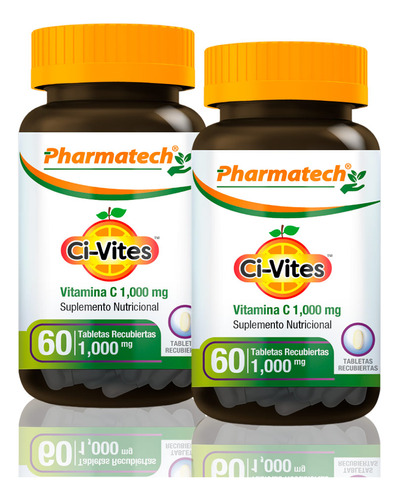 Vamina C 1000mcg Pharmatech 60 Tabletas Pack X2