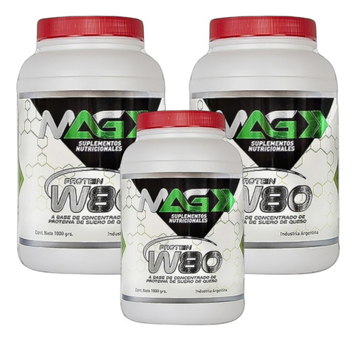 Whey Proteín W-80 Magsuplementos - 3kg - Frutilla/frutos