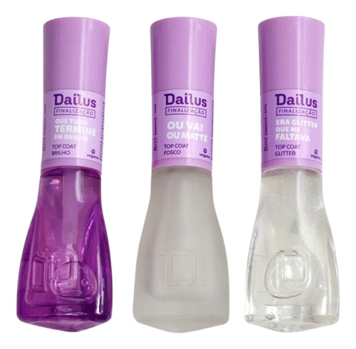 Kit 3 Top Coats Finalização Dailus