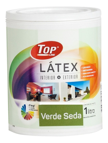 Pintura Latex Lavable Interior Exterior 1 Litro Colores Color Verde Seda