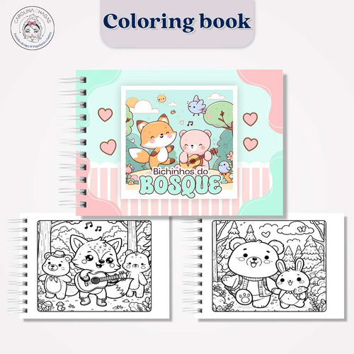 Livro De Colorir Colorindo No Bosque Com 50 Desenhos