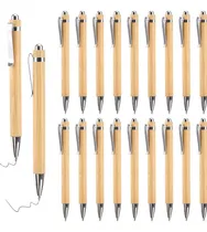 Comprar 25 Lapiceras Bambú Premium Tinta Negra Ideal Grabado Láser