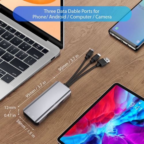 Lector De Tarjetas De Memoria 5 En 1, Adaptador Usb Otg Y Le