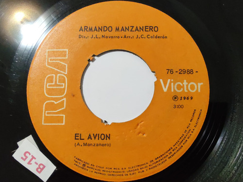 Vinilo Single De Armando Manzanero El Avion (b15