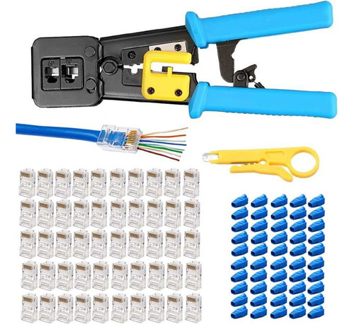 Crimpeadora Ez Rj45 +50 Conector Cat6 Prensa Anticorte