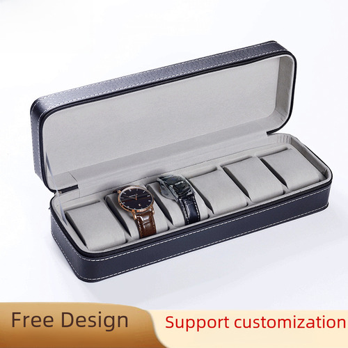 Hcaja Para 6 Relojes Pulsera, De Cuero Pu, Con Cierre