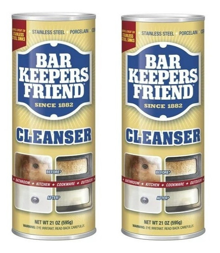 2 Pack Limpiador Bar Keepers Friend En Polvo 595g Americano*