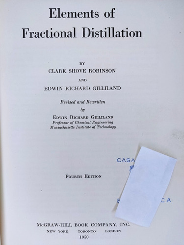 Libro The Elements Of Fractional Distillation 185n6 (Usado)