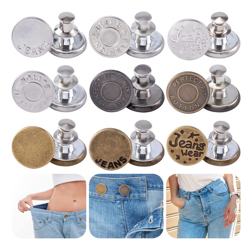 Pagow 18 Boton Para Jeans Instantaneo Ajustabl Metal Costura