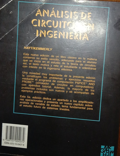 Libro Analisis De Circuitos En Ingenieria (Usado)