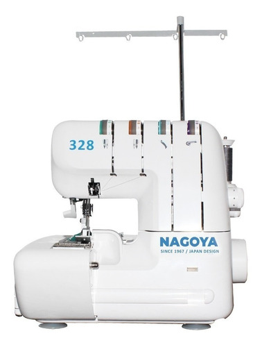 Máquina de coser overlock Nagoya 328 portable blanca