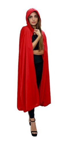 Imagen 5 de 9 de Disfraz Capa Con Capucha Caperucita Roja Dama