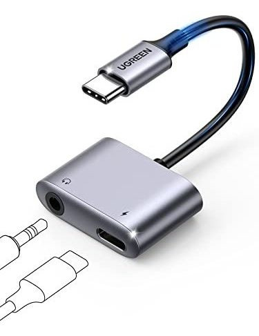 Adaptador Usb C A 3.5mm Para Auriculares Y Cargador Ugreen