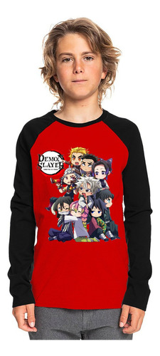 Polera Raglan Anime Demon Slayer Kimetsu No Yaiba Dtf 001