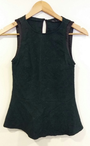 Musculosa Verde  Texturado Zara Trafaluc Talle S Loc