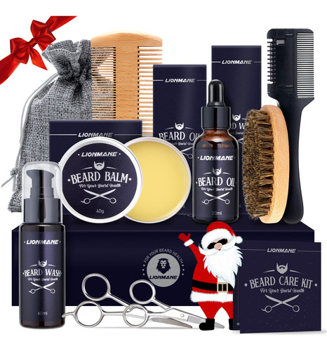 Lionmane Kit De Cuidado De Barba Para Hombres, Regalos Del .