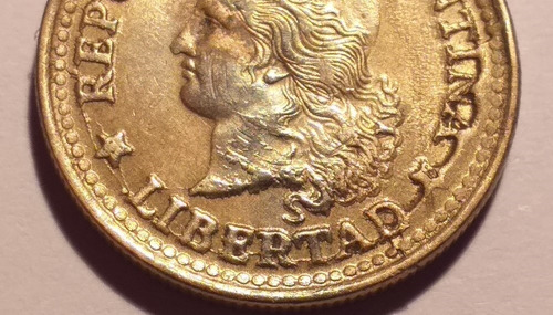 Variante - 50 Centavos 1974 - Libertad Algo Ampollada