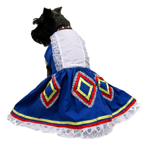 Vestido Perro Traje Típico Jalisco Talla 2 Azul Pet Pals