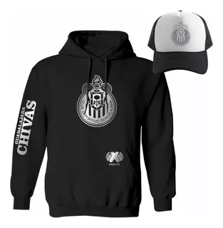 Kit Sudadera + Gorra Mod Chivas Guadalajara Liga Mx Silver