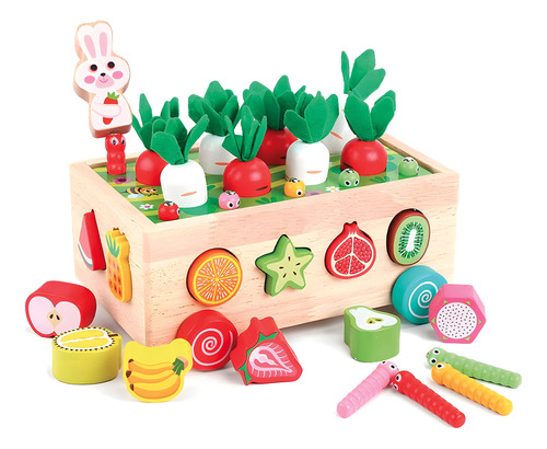 Carrito Juguete Frutas Y Verduras Montessori Educativo -