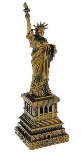 Imagen 1 de 7 de Estatua D La Libertad Adorno 16cm Metal Monumentos Del Mundo