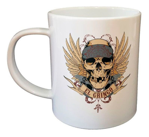 Taza De Plastico El Gringo Skulls Wings Art