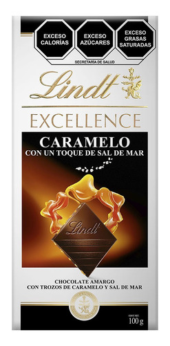 Barra De Chcolate Amargo Caramelo Y Sal Excellence Lindt 100