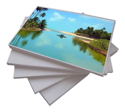 Papel Foto Glossy 135g Inkjet A4 À Prova D´água 100 Folhas Cor Branco