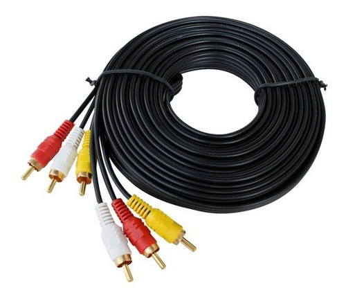 Imagen 1 de 5 de Cable De Video Rca Macho Macho Audio Dvd Componentes 5 Mts