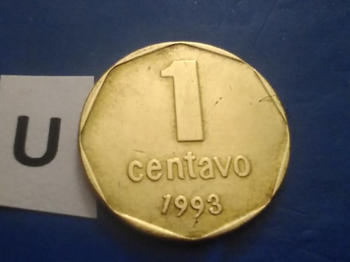 Moneda Argentina 1 Centavo 1993 Dorada Money Argentina 