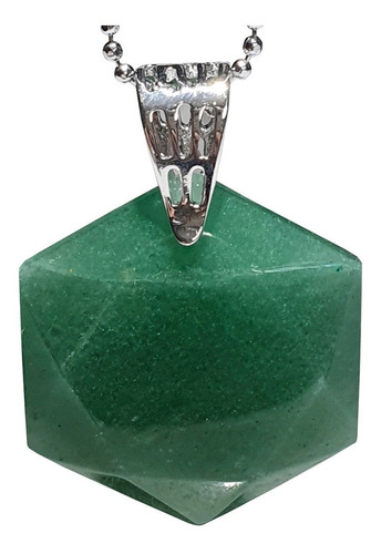 Collar Cuarzo Hexagonal Destiny Color Aventurina Verde - Salud