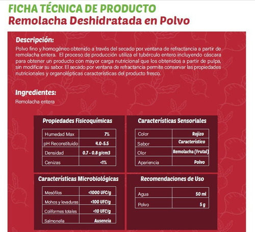 Remolacha En Polvo 250g Natural - g a $147