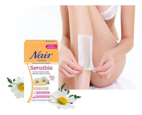Tiras Nair Para Depilación Corporal, Sensibles, Tiras Doble
