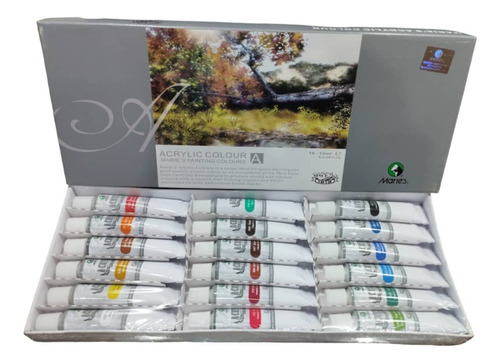 Pinturas Acrilicas Maries Set 18 Colores De 12ml 