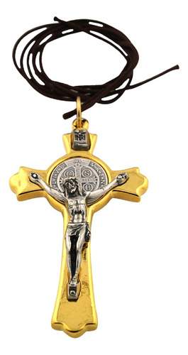 Vatican Imports Collar De Crucifijo Con Medalla De San Benit